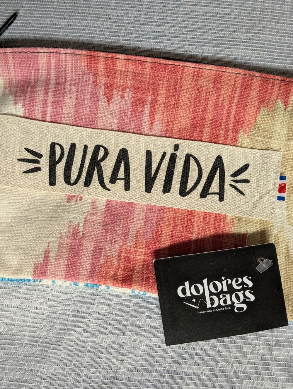 Diseño Uniqo Hot Pink "Pura Vida" Pouch | Chenille Varsity Letter Travel Bag NWT